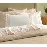 JG LENÇOL - KING - KARSTEN - 180 FIOS - CONSTANZA - BRANCO / ROSE