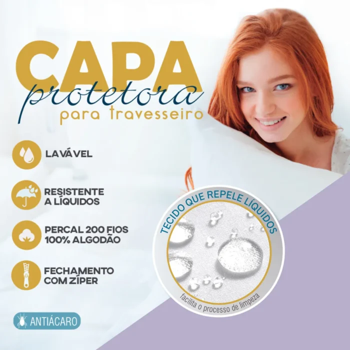 15349541072 d nq np 2x 969907 mlb78522706616 082024 f capa protetora impermeavel de travesseiro 50x90 grand