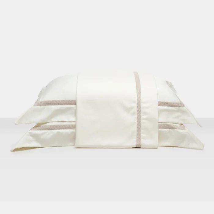 JG LENCOL - KING - ARTELASSE - 300 FIOS - SELINA - OFF WHITE/KAKI - Imagem 1