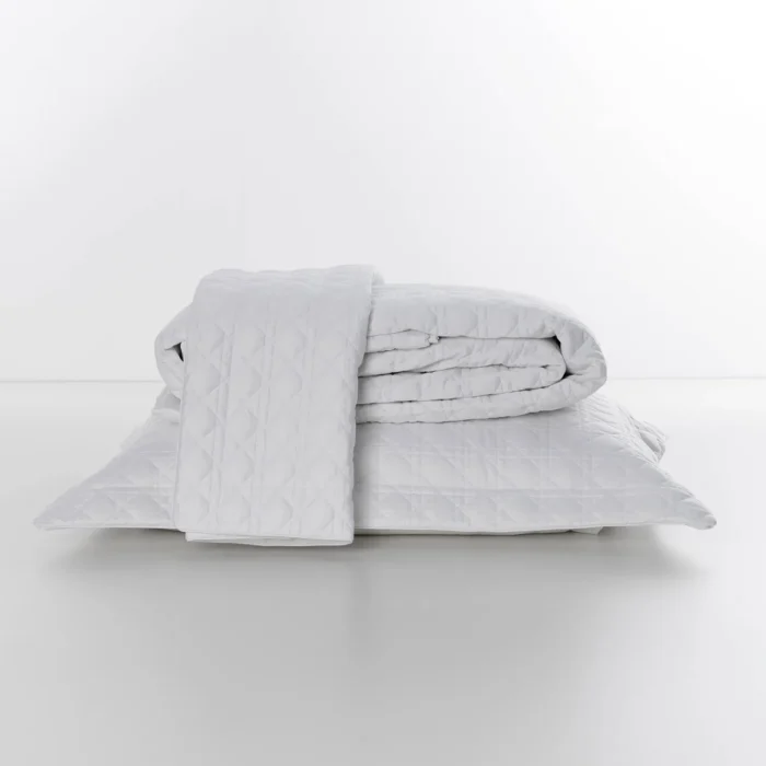 COLCHA - KING - ARTELASSE - 400 FIOS - TRELLIS - BRANCO - Imagem 1