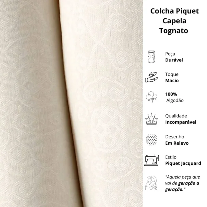 KIT COLCHA - KING - TOGNATO - CAPELA - MARFIM - Imagem 5