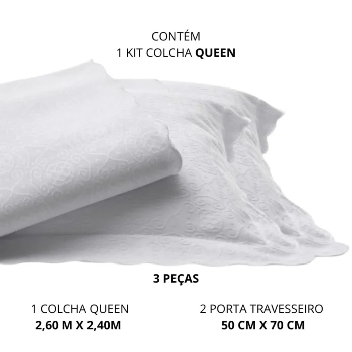 KIT COLCHA - QUEEN - TOGNATO - CAPELA - BRANCO - Imagem 5