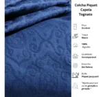 KIT COLCHA - CASAL - TOGNATO - CAPELA - AZUL MARINO - Imagem 5