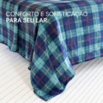 COBERTOR - CASAL - SCAVONE - FLEECE XADREZ - MARINHO - Imagem 4